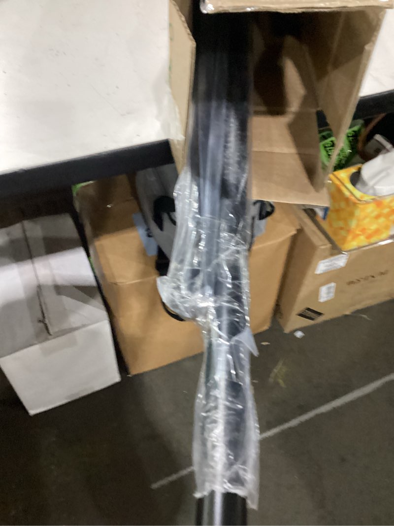 Condition photo showing As Is for ivilon curtain rod for windows 72 to 144 inch – 1 inch telescoping drapery rod, 3 long sections, end cap finials, black