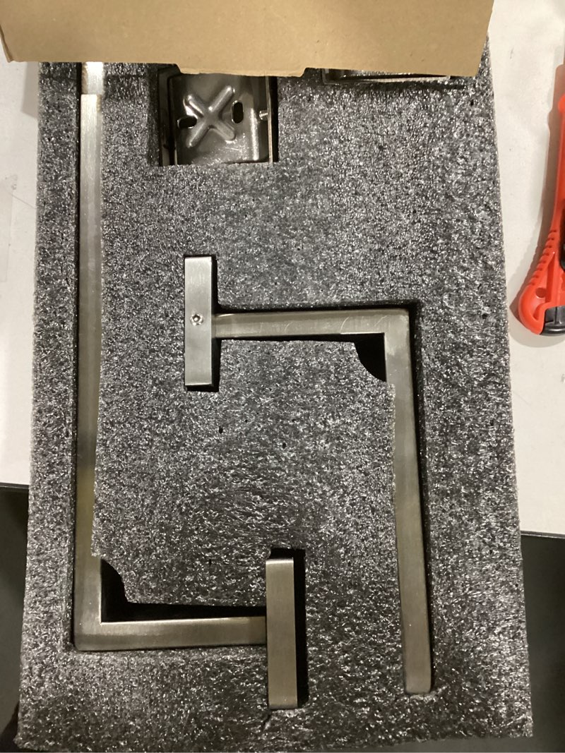 5 Pieces Bathroom Hardware Accessories Set Brushed Nickel, 16Inch Square Towel Racks Set for Bathroo