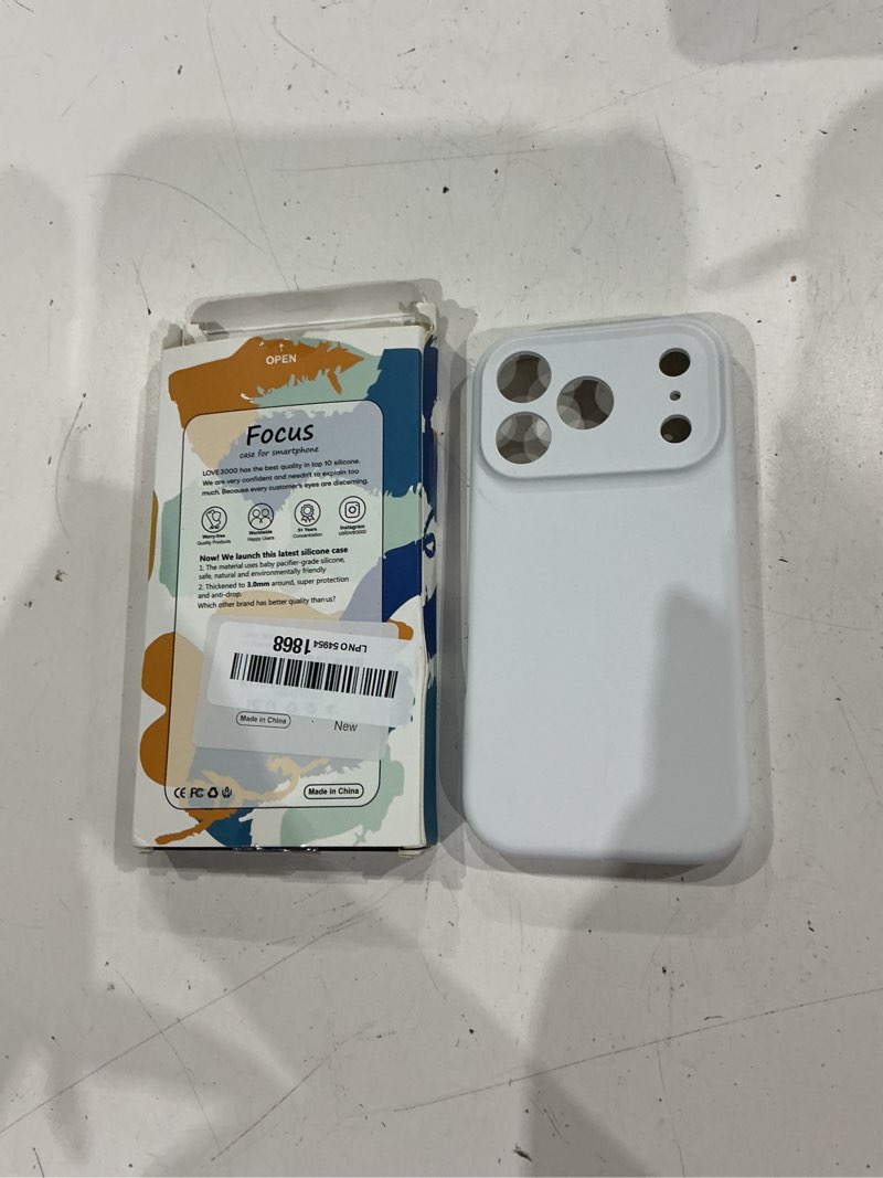 Condition photo showing Good Condition for love 3000 designed for iphone 17 pro case, premium silicone [compatible with magsafe][soft anti-scratch microfiber lining] shockproof protective phone case for men women 6.3", white white iphone 17 pro 6.3inch