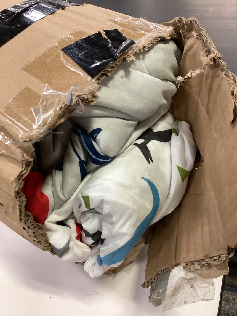 Condition photo showing As Is for Jay Franco Trend Collector Dinosaur Roar 5 Piece Twin Bed Set - Includes Comforter & Sheet Set - Super Soft Fade Resistant Microfiber Bedding 5 Piece Twin Gray - Dinosaur