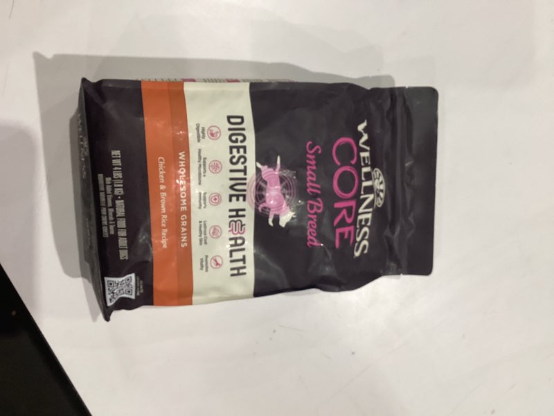Condition photo showing New/Like New for Wellness CORE Digestive Health Dry Dog Food, Small Breed, Wholesome Grains, Natural, Recipe for Dogs with Sensitive Stomachs, Chicken, (4-Pound Bag)