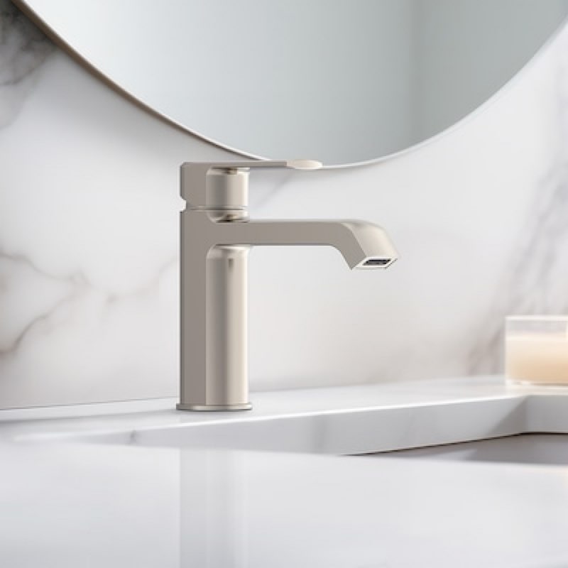 Project Source Grayford Brushed Nickel Single hole 1-handle High-arc Residential Handle Bathroom