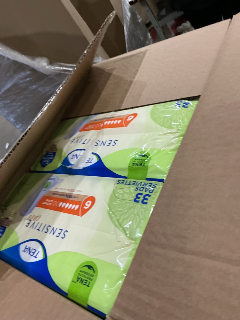 Condition photo showing New/Like New for tena incontinence pads, bladder control & postpartum for women, ultimate absorbency, aloe and vitamin e, sensitive care - 99 count regular 99