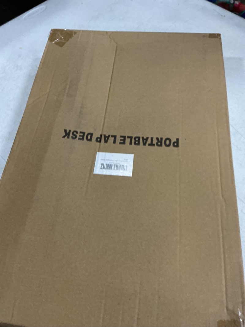 Condition photo showing New/Like New for home office lap desk with wrist rest wrist rest, mouse pad, and phone holder large laptop bed desk for notebook, laptop, tablet, lap stand fits up to 17 inch laptops (brown) brown large
