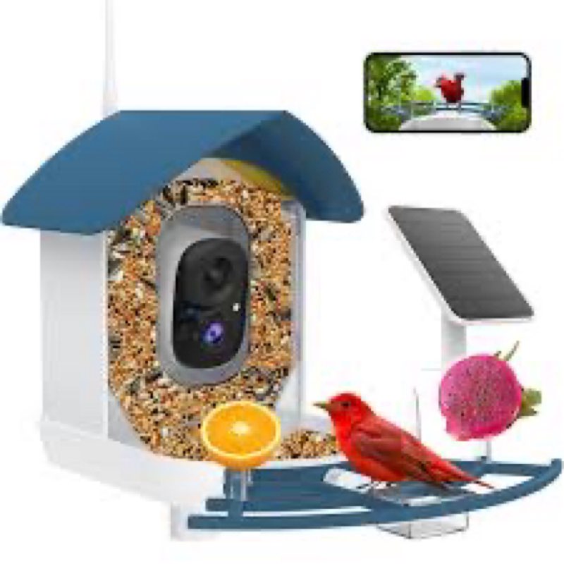 bird feeder with camera,ai identify birds species,smart bird camera with solar powered,auto record f