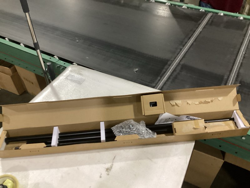 Condition photo showing New/Like New for TONIAL Bay Window Curtain Rods, 36 to 72 Inch Center Rod for window, 20 to 36 Inch Side Rods for windows 3/4 Inch Decorative Drapery Rods with Small Cap Finial, Light Black Light Black 36-72"(3 sided)