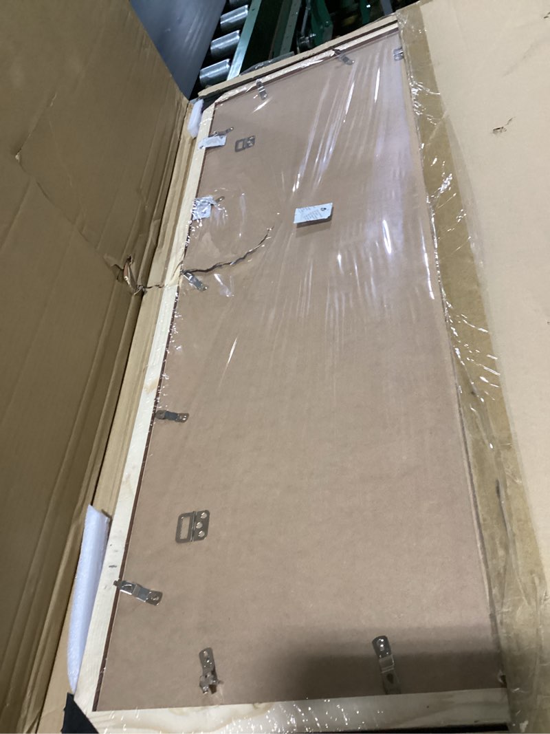 Condition photo showing New/Like New for homeforia 20x24 picture frame wood, high end natural oak 20x24 frame matted to 16x20 photo, 20 x 24 light wooden poster frames with mat 16 by 20, 24by20 thin frames, tempered glass, wall kit, set of 1 20x24 wood natural oak