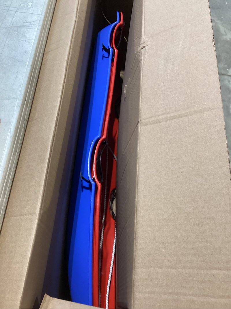 Condition photo showing Good Condition for sleds for kids, snow toboggan sled with stickers, handles and pull rope,35 inch durable snow sled for kids, cold-resistant plastic sled red+blue (2pcs)
