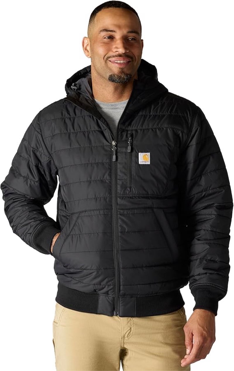 carhartt men's rain defender® relaxed fit lightweight insulated hooded jacket xl 