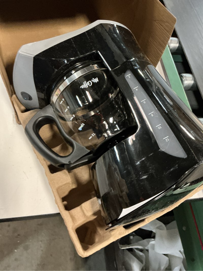 Condition photo showing Good Condition for mr. coffee black coffee maker, 12 cups, with auto pause and glass carafe, perfect for home and office use