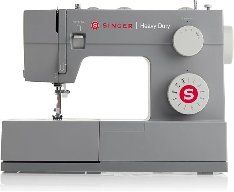 singer® heavy duty 4411 (grey) high speed sewing machine + accessories | 11 built-in stitches deliver 69 stitch applications | 50% more power, 1100 stitches/min | metal frame, 4-step buttonhole