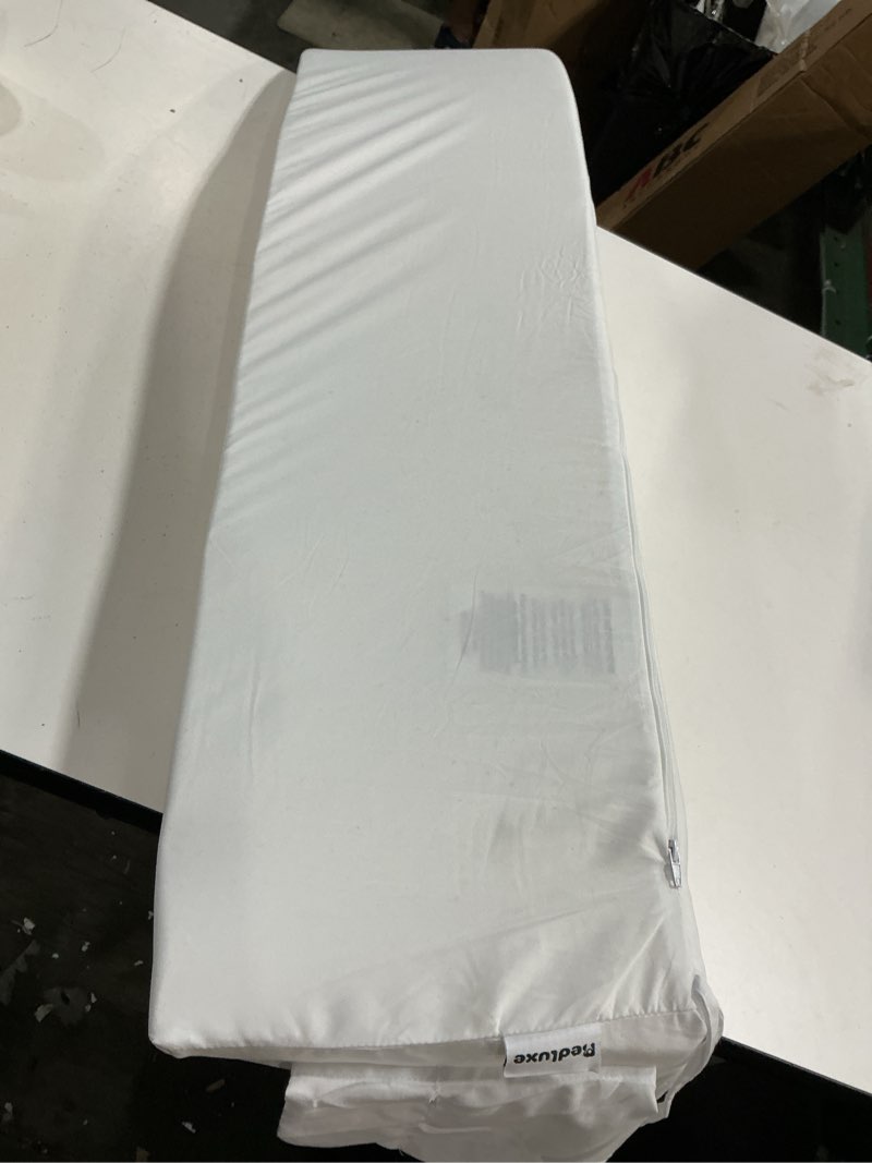Condition photo showing As Is for vekkia king bed wedge pillow for headboard gap/bed gap filler/mattress wedge to fill 0-6" gap between headboard and mattress (white 76"x10"x6") white king(10 in x 6 in x 76 in--big)