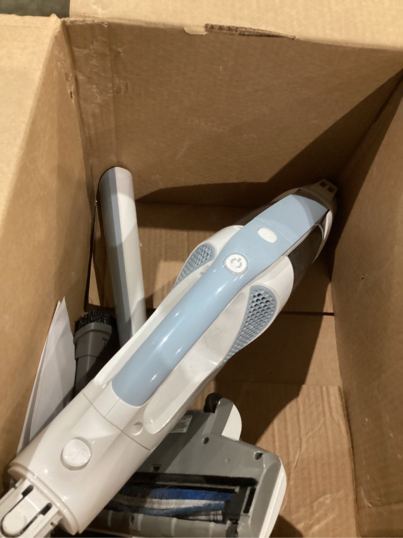 Condition photo showing As Is for Kenmore DS1020 16V Cordless Stick Vacuum Lightweight 2-in-1 Handheld, LED Headlight with 2-Speed Power Control for Hardwood Floor, Carpet & Pet Hair, 16 Volts, Gray-Blue