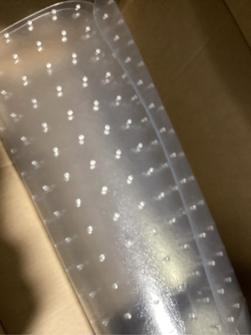 Condition photo showing Good Condition for kuyal desk chair mat for carpet, 36'' x 48'' rectangle transparent mats for chairs good for desks, office and home, easy glide, protects floors for low and no pile carpeted floors 36"x48" for carpet