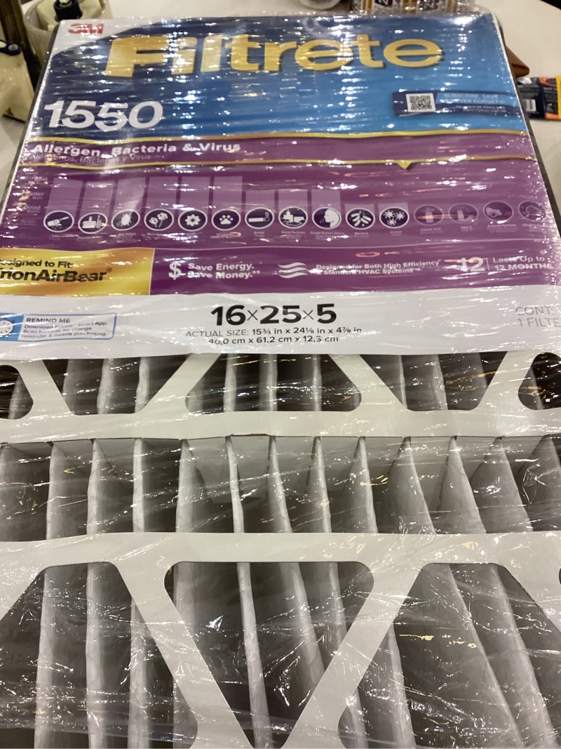 Filtrete 1 -Pack Allergen Reduction Electrostatic Pleated Air Filters (Common: 16x25x5
