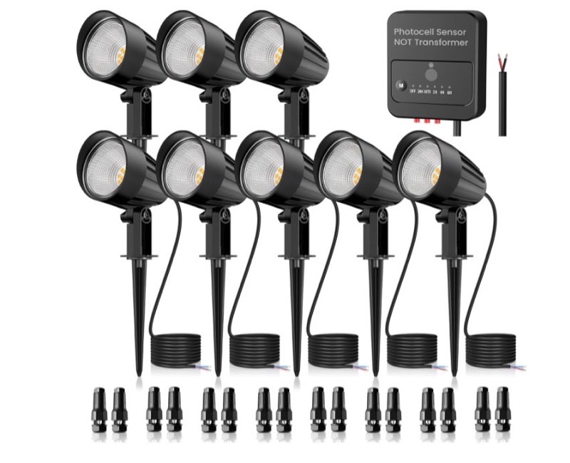 ZZXX Low Voltage Landscape Lighting 12W 1200LM Landscape Lights with Photocell Sensor, 2700K Super W (10 pack) 