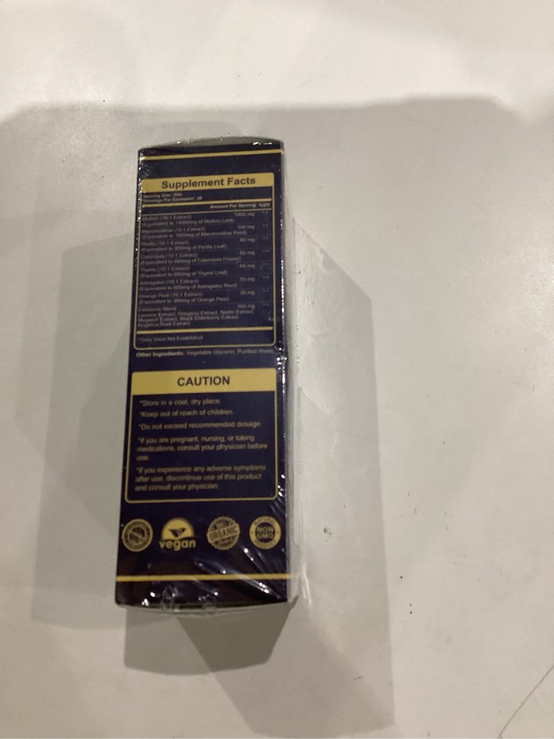 Condition photo showing New/Like New for Mullein Drops for Lungs - Lung Cleanse & Detox - Vegan Mullein Leaf Extract Liquid Tincture, Support for Respiratory, Immune, Digestive System, Natural Herbal Supplement, Non-GMO,2 FL OZ Natural 2 Fl Oz (Pack of 1)