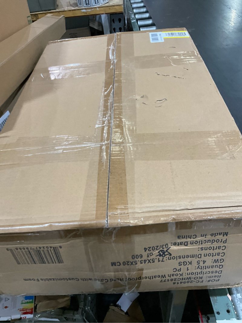 Condition photo showing Good Condition for koah weatherproof hard case with customizable foam (28.3" x 16.9" x 7.0" inch outer, 25.4" x 13.7" x 6.4" inner)