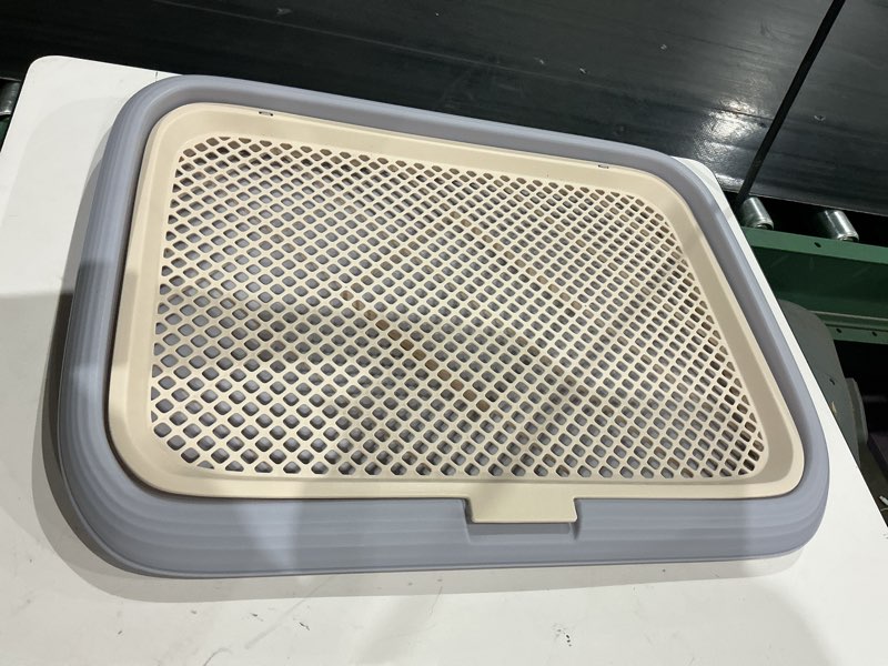 Condition photo showing Good Condition for generic toilet training pad holder easy to clean indoor dog potty pee pad hold for dogs and cats, gray, as described