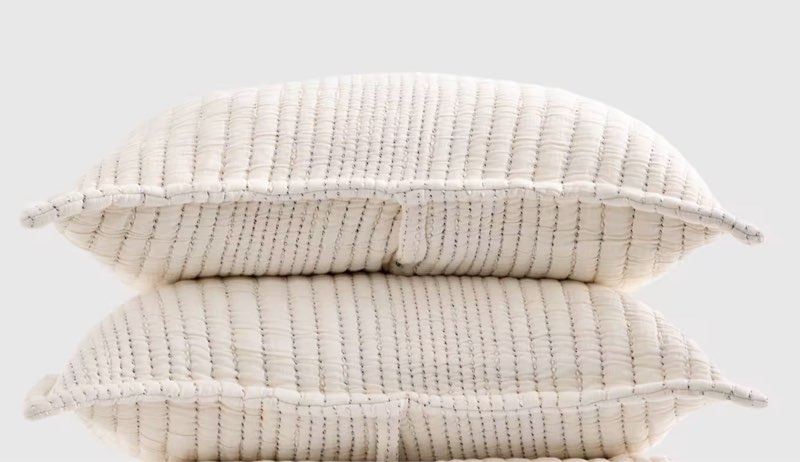 organic cotton channel stitch sham pillow case quinse