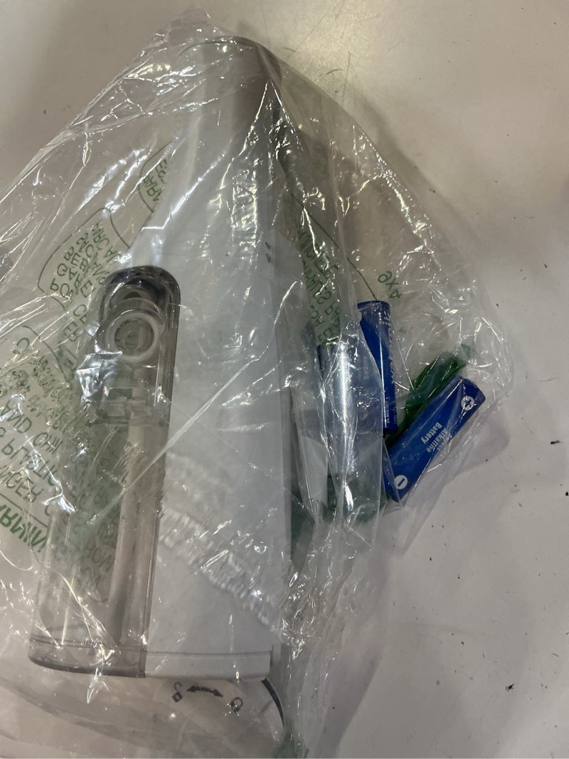 Condition photo showing As Is for waterpik cordless express water flosser, battery operated & portable for travel & home, ada accepted, waterproof for shower use, white wf-02, packaging may vary