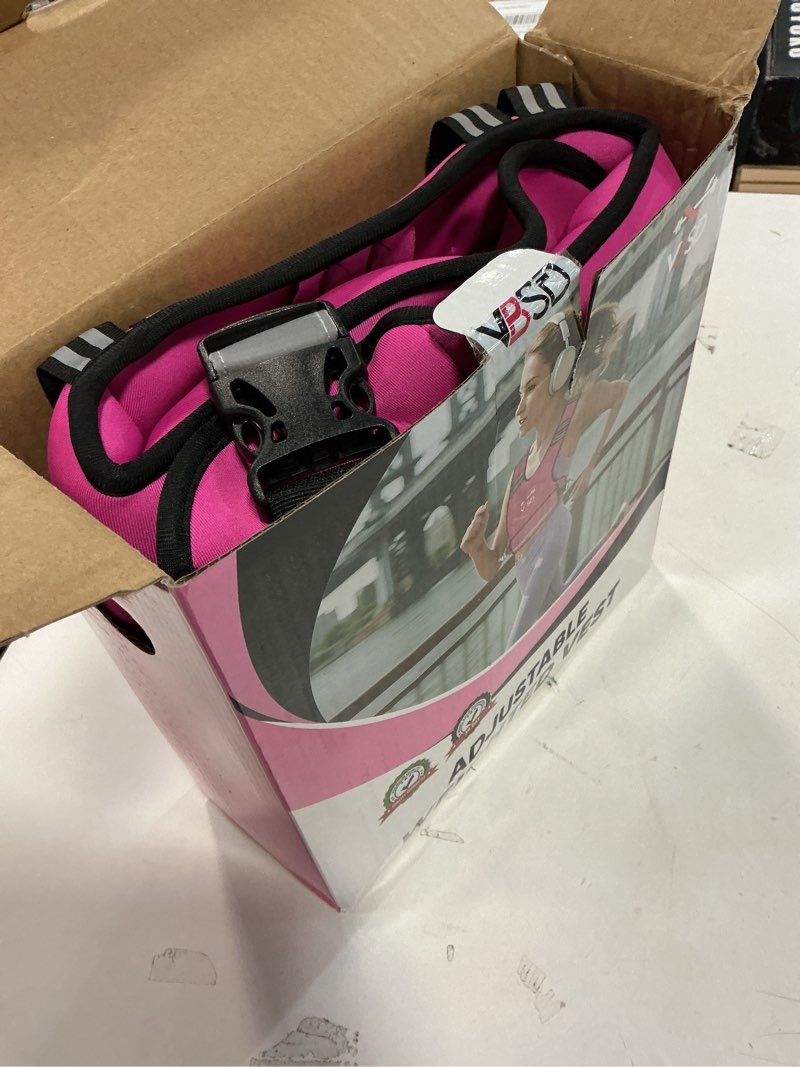 Condition photo showing Good Condition for VBSD Adjustable Weighted Vest for Women Men 4-10lb/11-20lb/20-32lb Vest with 6 Ironsand Weights Body Weight Vest with Reflective Strip for Running Walking Strength Training Workouts 4-10LB pink 