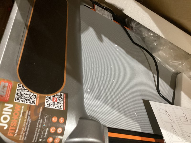 Condition photo showing Good Condition for foldable treadmill with 10% incline, upgrade 3.5hp low noise walking pad treadmill with handle bar, trisomy 4 in 1 portable under desk treadmills for home/office, 350lbs capacity, app & remote control