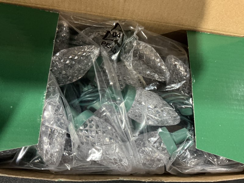 Condition photo showing New/Like New for C9 Led Christmas Lights Outdoor Christmas Decorations Commerical Grade 50Led 33ft Christmas Tree Lights Set for Indoor Outdoor Wedding, Holiday, Party, Home Christmas Decorations(White) White 50Led