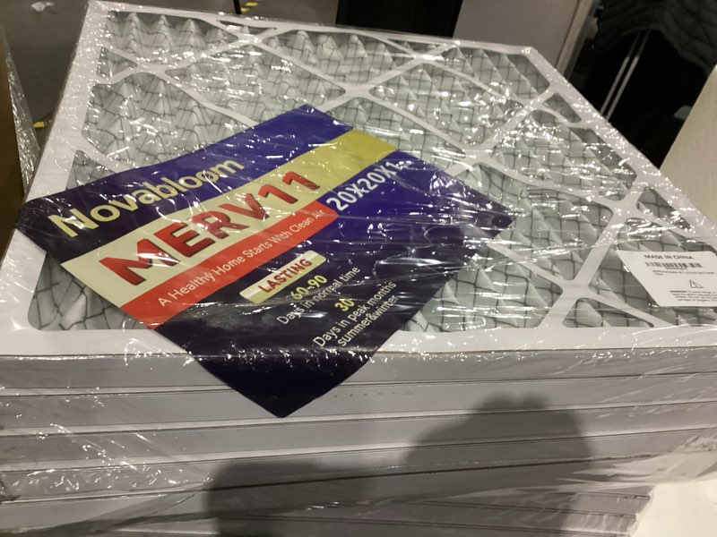 Condition photo showing Good Condition for NOVABLOOM 20x20x1 Air Filter Merv 11 Dust defense (6 Pack) Pleated HVAC AC Furnace Air Filters Replacement Actual Size : (19.75x19.75x0.75 inches)
