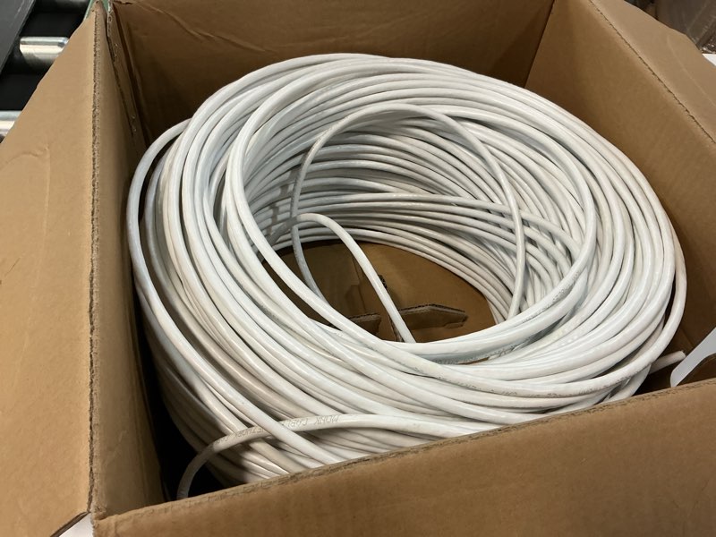 Condition photo showing As Is for MONK CABLES | CAT6 Plenum Cable 1000ft | UTP, 23AWG, 550MHz | DSX-8000 Certified | Most Certified Cable of The Whole Market (White)
