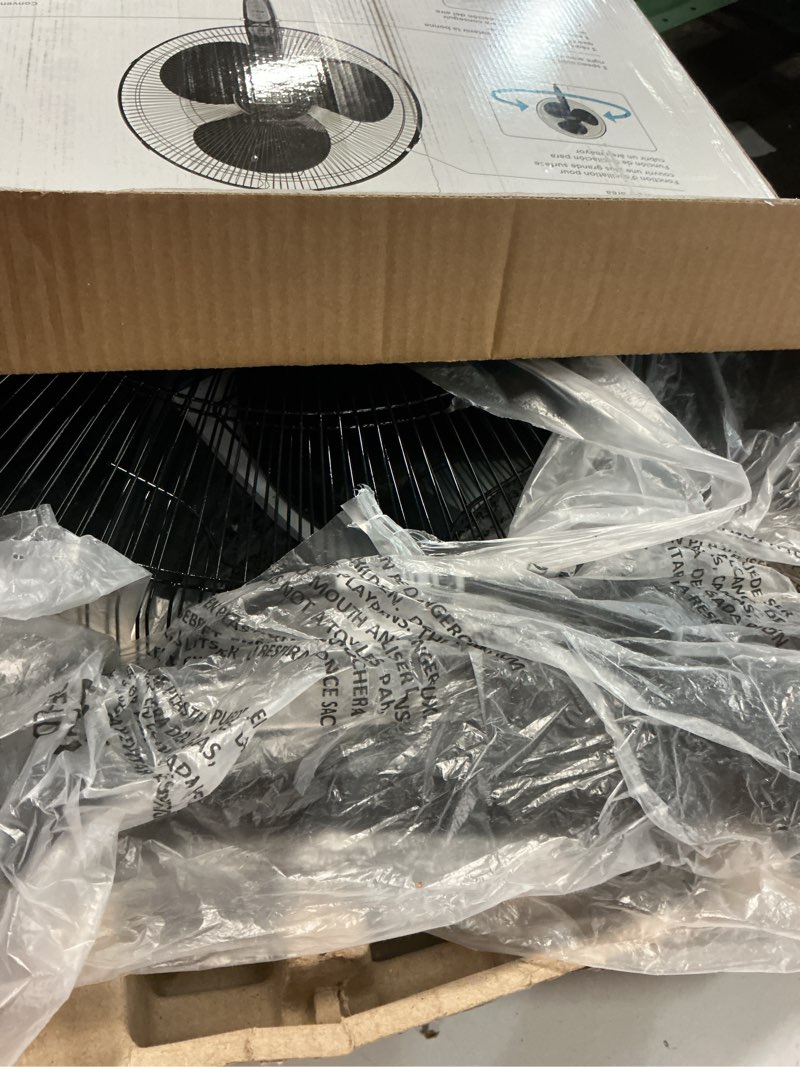 Condition photo showing Good Condition for black+decker 18-inch stand fan with pedestal base, height adjustable pedestal fan with remote and touch control panel, free standing fan with 90-degree oscillating and 3-speed settings, black black 18"