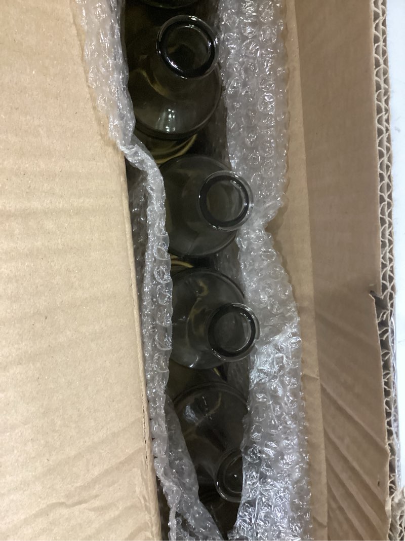 Condition photo showing As Is for Deco 79 Metal Decorative Vase Adjustable Bottle Centerpiece Vase with Clear Glass Bottles, Flower Va