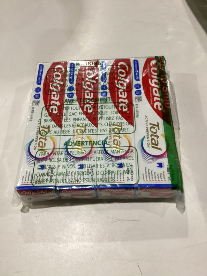 Condition photo showing Good Condition for colgate total whitening toothpaste paste, 5.1 oz, 4 pack, fluoride, antibacterial, for plaque, gingivitis, sensitivity, stain removal, clinically proven, mint, teeth whitening, stannous fluoride