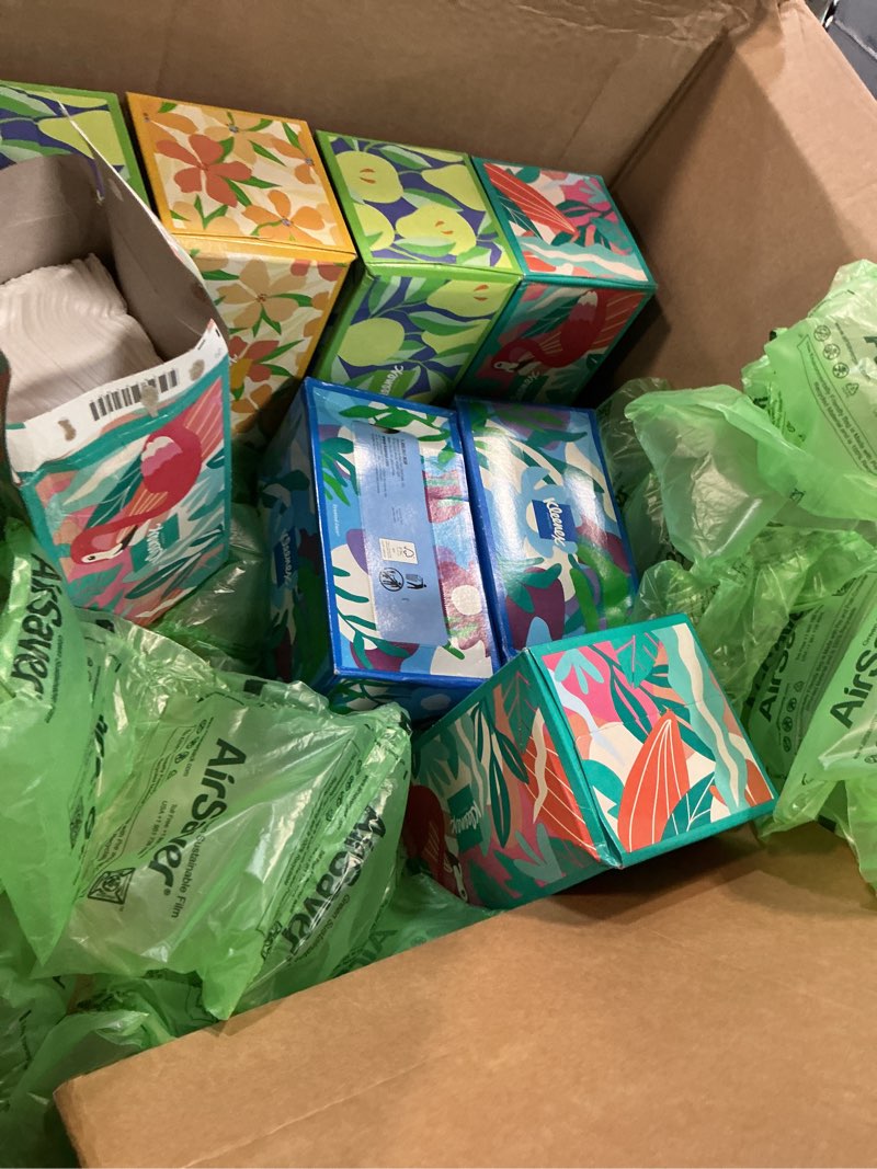 Condition photo showing Good Condition for kleenex trusted care facial tissues, 8 flat boxes, 200 tissues per box, 2-ply, packaging may vary white 200 tissues (pack of 8)