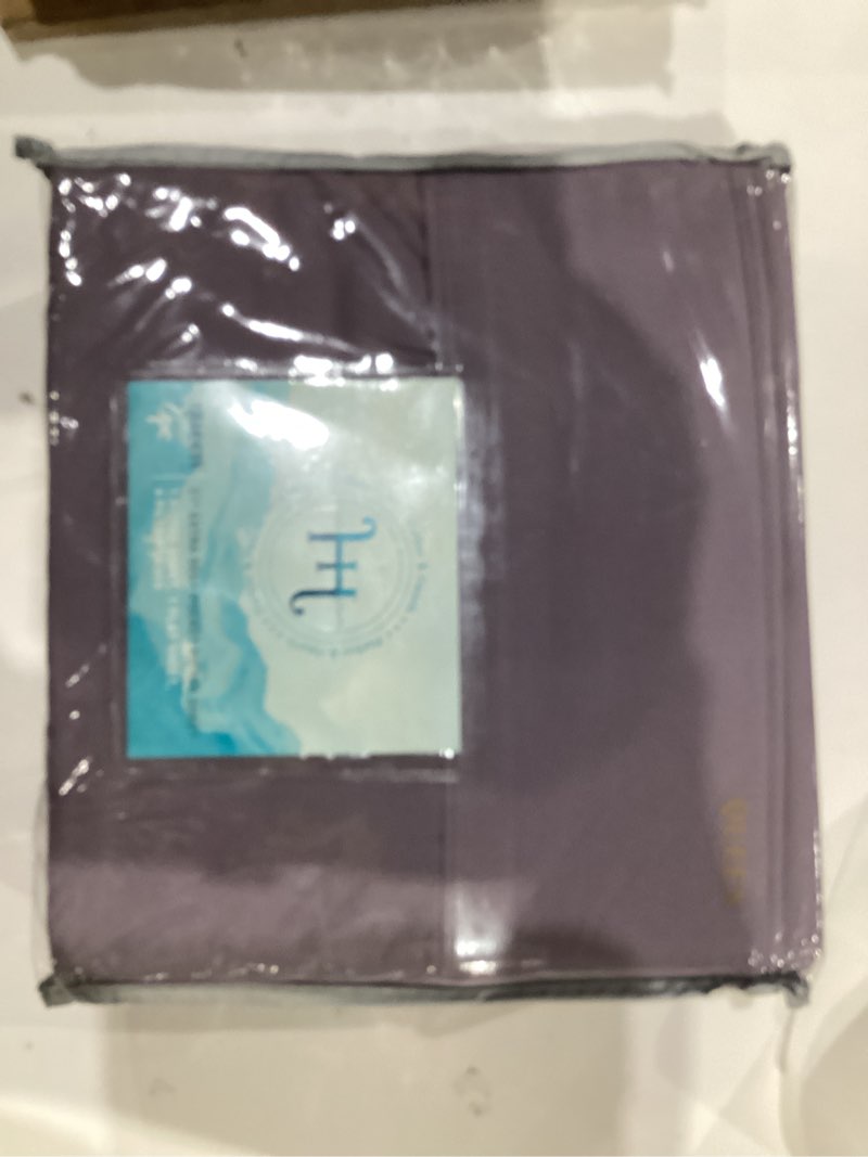 Condition photo showing New/Like New for Hearth & Harbor Bed Sheets, Luxury Soft 6 Piece Bed Sheet Set Extra Deep Pocket Fitted Sheets Fits Mattress up to 21", Double Brushed Bedding Sheets & Pillowcases, Queen, Prpulish Gray Purplish Gray Queen