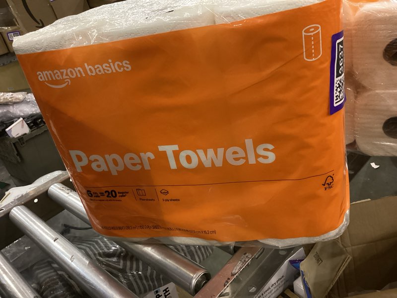 Amazon Basics 2-Ply Paper Towel, Flex Sheets, 150 Sheet per Roll, 6 Rolls, White