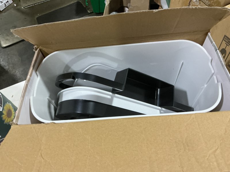 Condition photo showing Good Condition for Cesun Automatic Motion Sensor Bathroom Trash Can with Lid, 2.6 Gallon Touchless Trash Bin, Smart Plastic Slim Garbage Can Small White Wastebasket for Toilet, Office, rv, Bedroom, Living Room