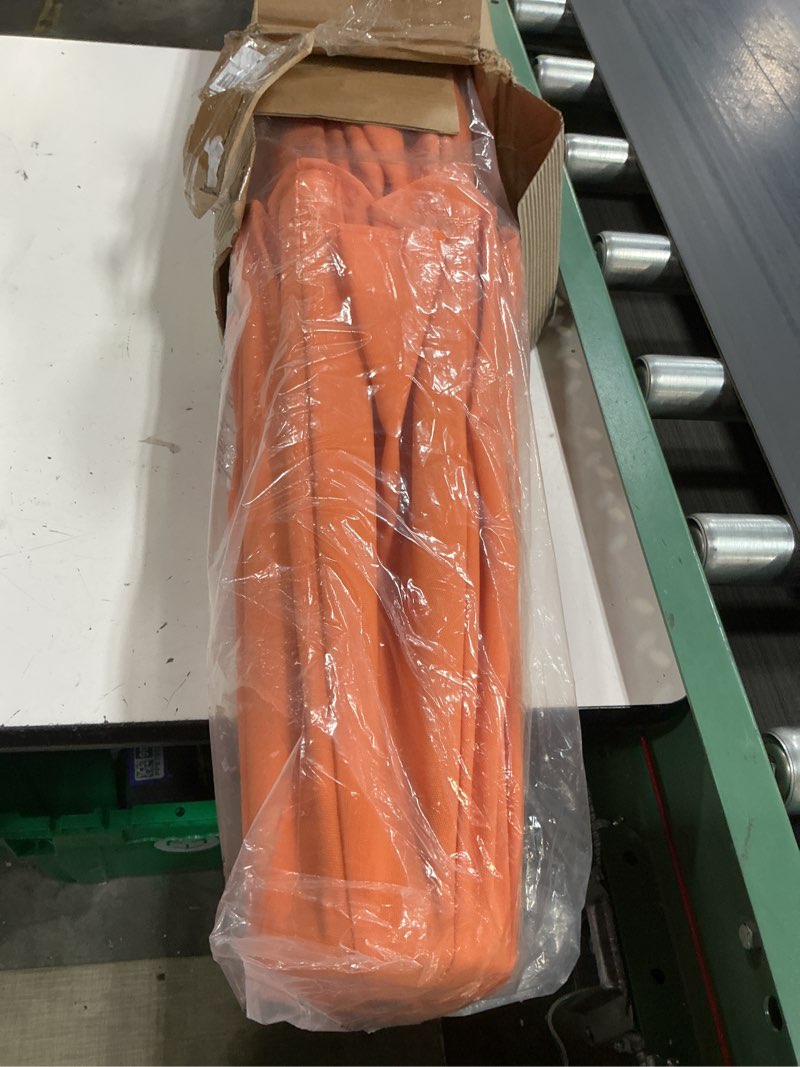 Condition photo showing Good Condition for 9' outdoor patio umbrella, outdoor table umbrella, yard umbrella, market umbrella with 8 sturdy ribs, push button tilt and crank orange