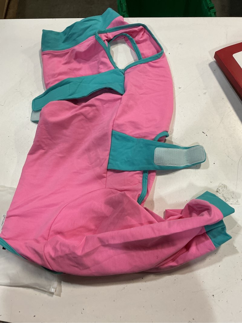 Condition photo showing New/Like New for lelepet dog surgery recovery suit for rear legs, soft dog pants to prevent licking, adjustable long sleeve pet onesie pajamas for dogs, cone alternative leg sleeve bodysuit for dogs after spay/neuter 2xl pink