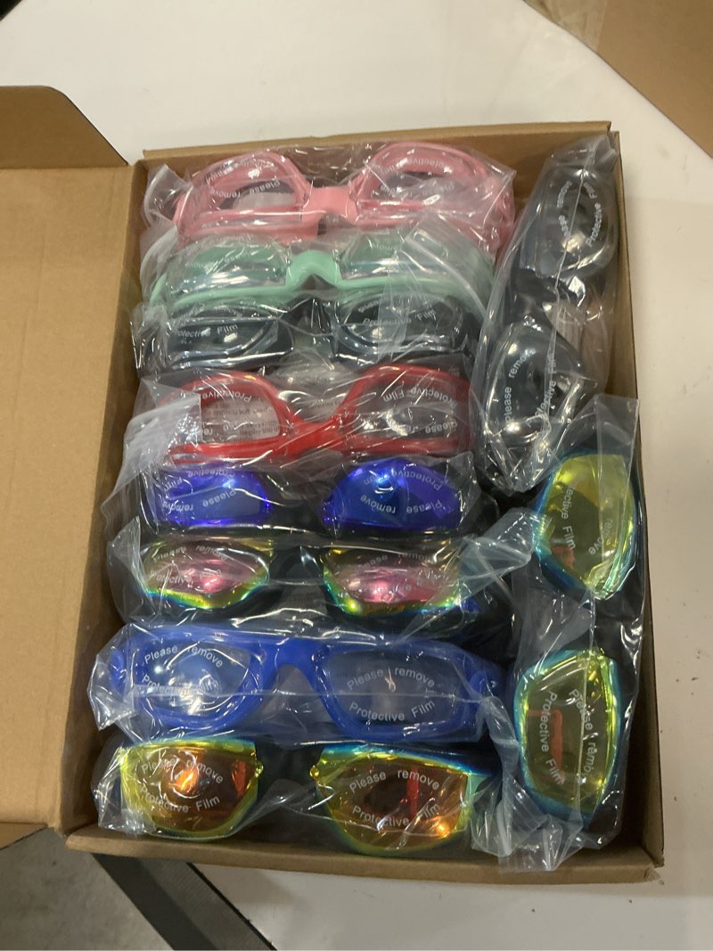 Condition photo showing New/Like New for konohan 10 pack swim goggles for kids adults anti fog no leak silicone swimming goggles glasses ear plugs nose clips for pool assorted colors