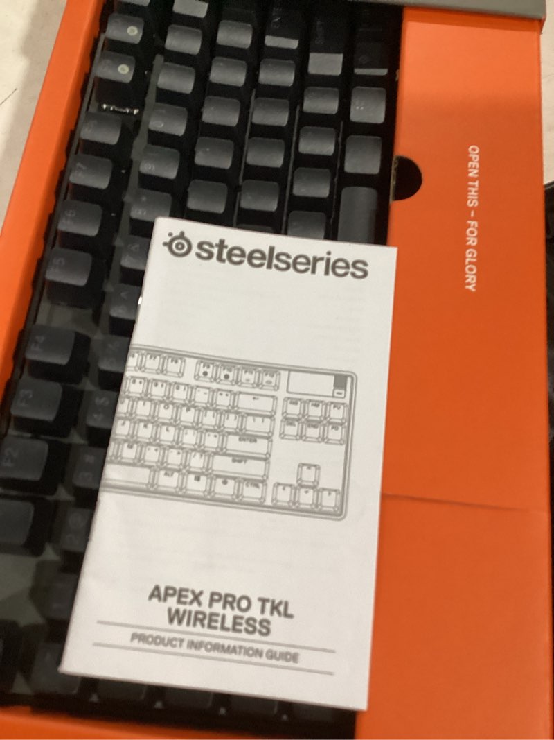 Condition photo showing Good Condition for SteelSeries Apex Pro TKL Wireless HyperMagnetic Gaming Keyboard — Esports Tenkeyless — OLED Screen — Adjustable Actuation — PBT Keycaps — Bluetooth — 2.4GHz — USB-C Pro TKL Gen 2 Wireless