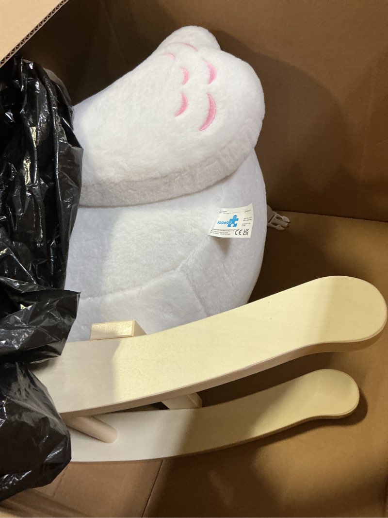 Condition photo showing As Is for labebe Kids Rocking Horse White Swan, Stuffed Animal Wooden Rocker for Children 6 Months Boys and Girls/Nursery Christmas, Birthday Gift (Rocking Swan)