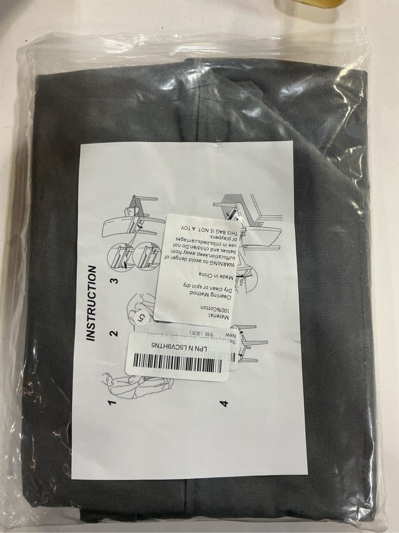 Condition photo showing New/Like New for The Heavy Duty Cotton Henriksdal Chair Cover Width: 20.8”. Replacement is Custom Made Compatible for IKEA Dining Chair Cover Or Slipcover. Gray Color (Dark Gray Cotton)