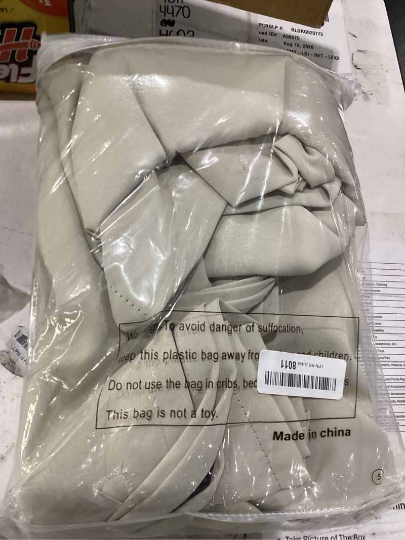 Condition photo showing New/Like New for simplehome 100% blackout curtains for bedroom,thermal insulated grommet window drapes room darkening cream curtains for living room with black back,52 x 84 inch,2 panels 52"w x 84"l (pack of 2) cream