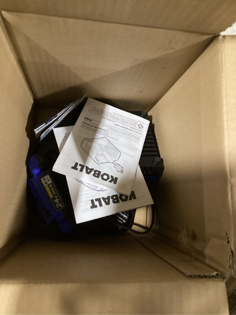 Condition photo showing As Is for kobalt 24 -volt 1 -pack lithium-ion 