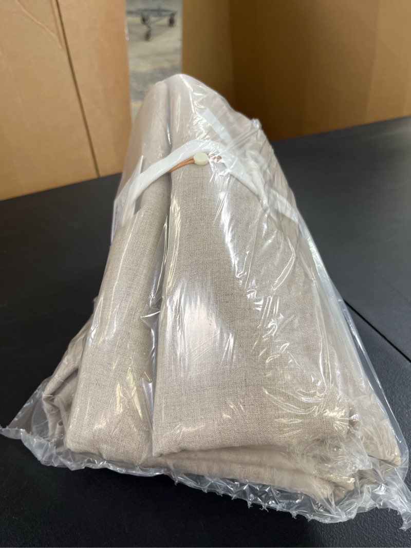 Condition photo showing Good Condition for european linen room darkening curtain, 48x120, dark flax