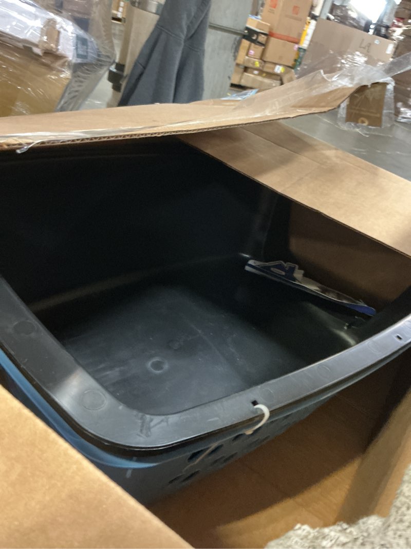 Condition photo showing Good Condition for petmate pet porter fashion dog kennel 26", parisian blue & black, for pets 20-25lbs, made in usa