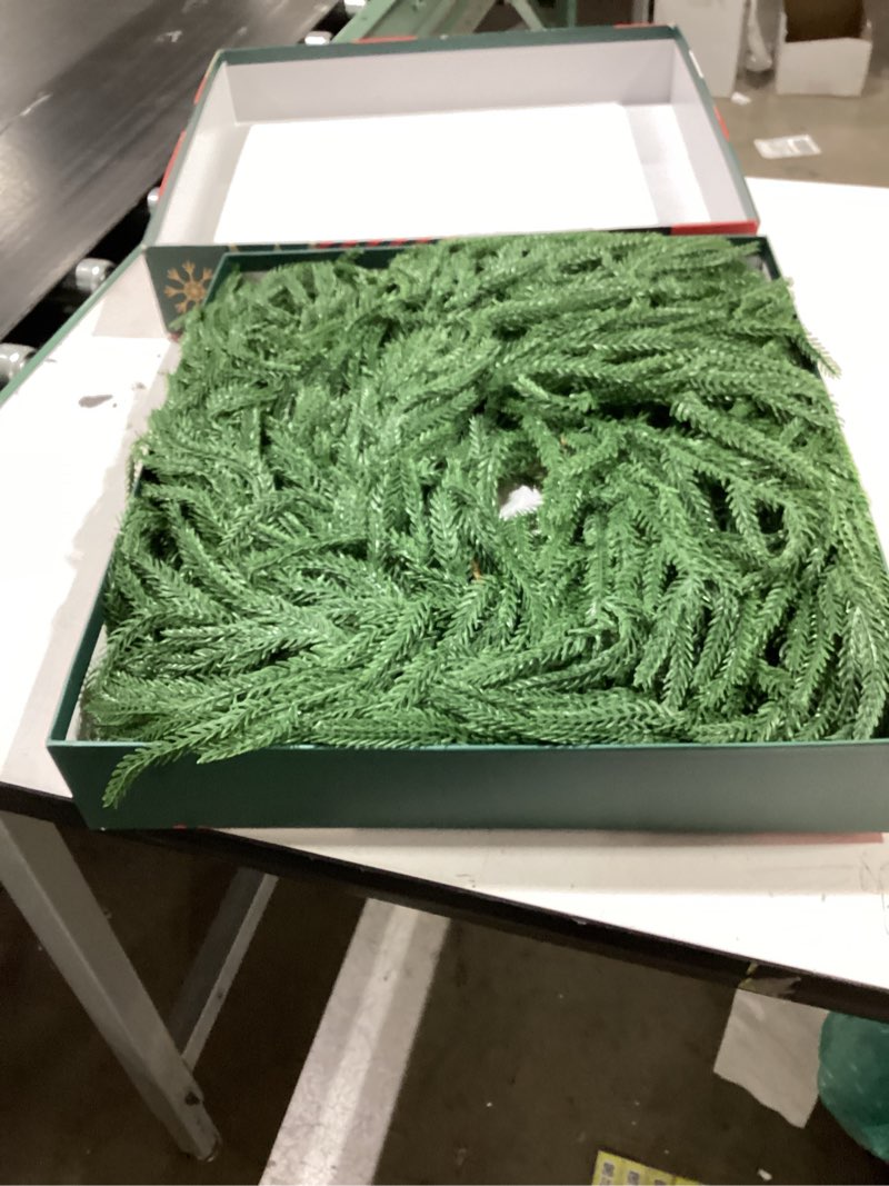Condition photo showing Good Condition for 10 ft extra full christmas garland, real touch norfolk pine garland, artificial dense pine greenery garlands for fireplace, mantle, table, indoor, outdoor christmas decorations, gift