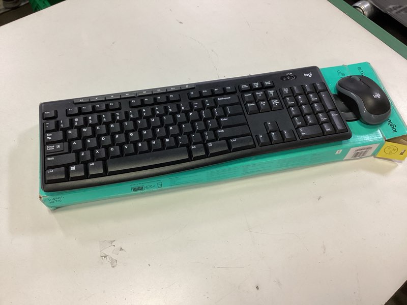 Condition photo showing As Is for Logitech MK270 Wireless Keyboard and Mouse Combo for Windows, 2.4 GHz, 8 Multimedia Keys, PC, Laptop, Wireless Keyboard Compact Mouse Combo - Black Black 1 Pack Combo