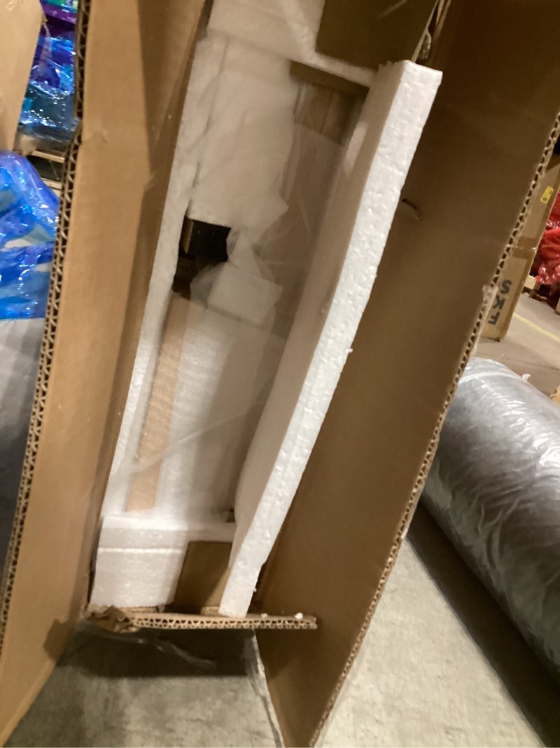 Condition photo showing New/Like New for HOMCOM Queen Size Bed Frame, Platform Bed Frame with Upholstered Headboard and Wooden Slats, No Box Spring Needed, Easy Assembly, Natural Queen Oak